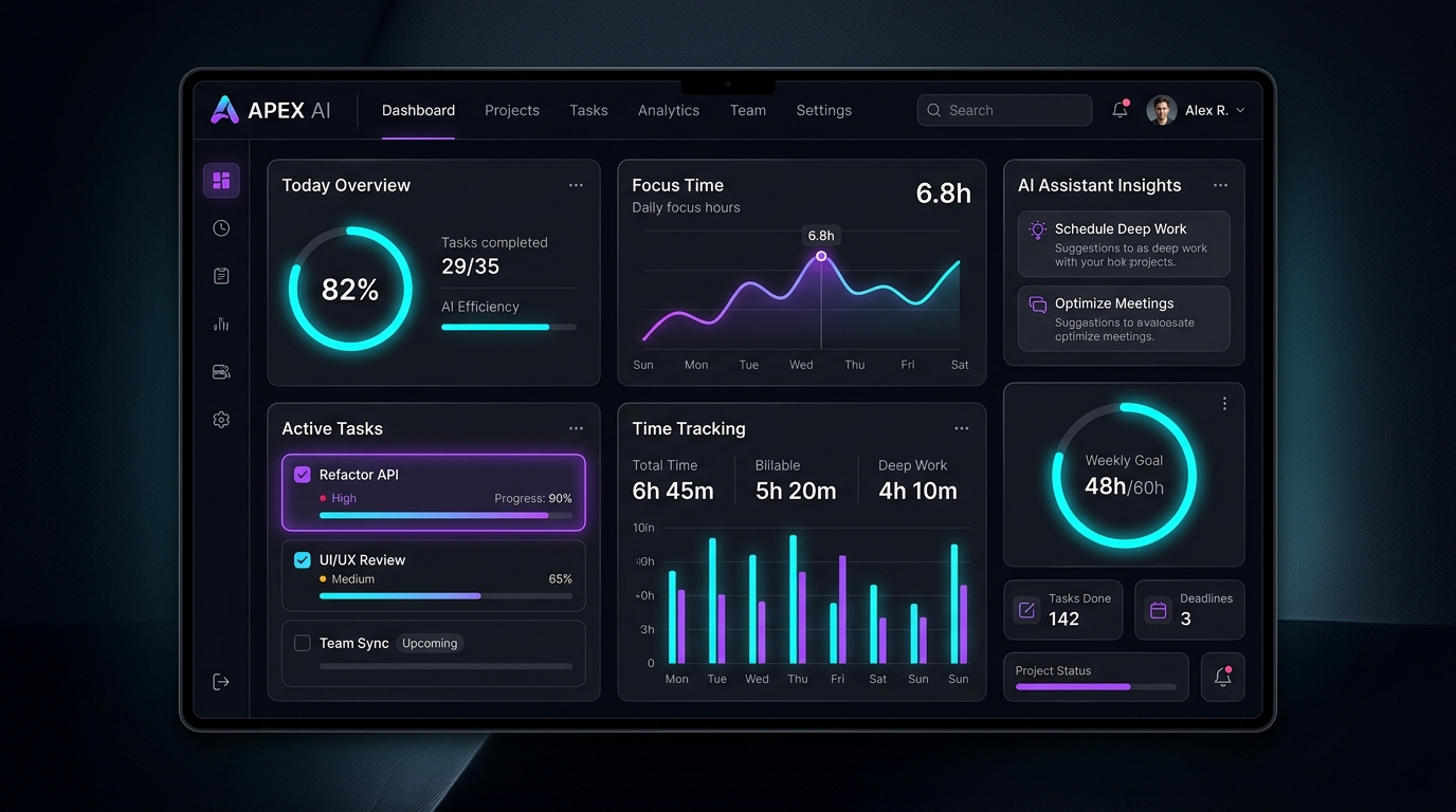 Apex App Dashboard Mockup